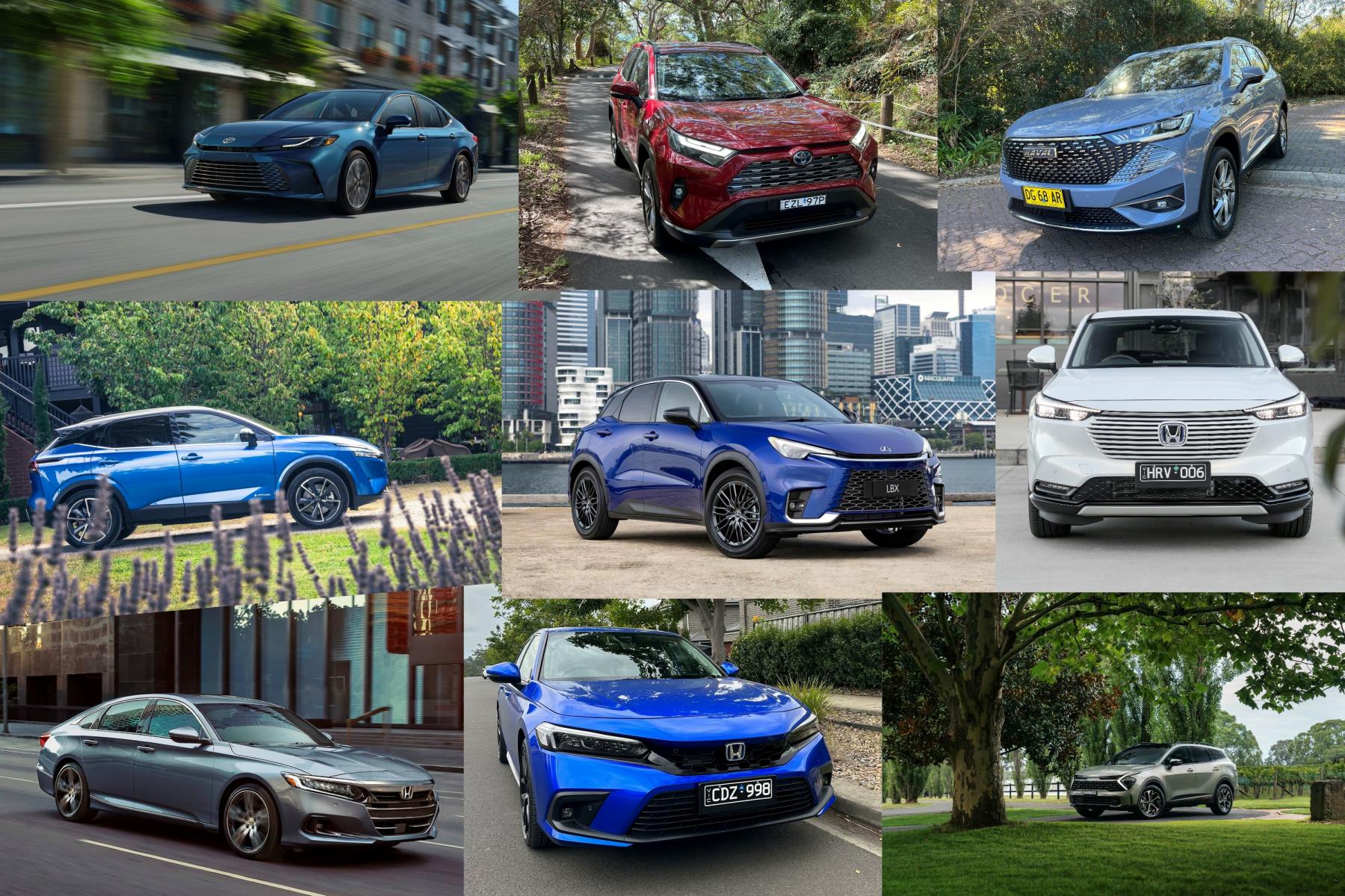 Hybrid car collage