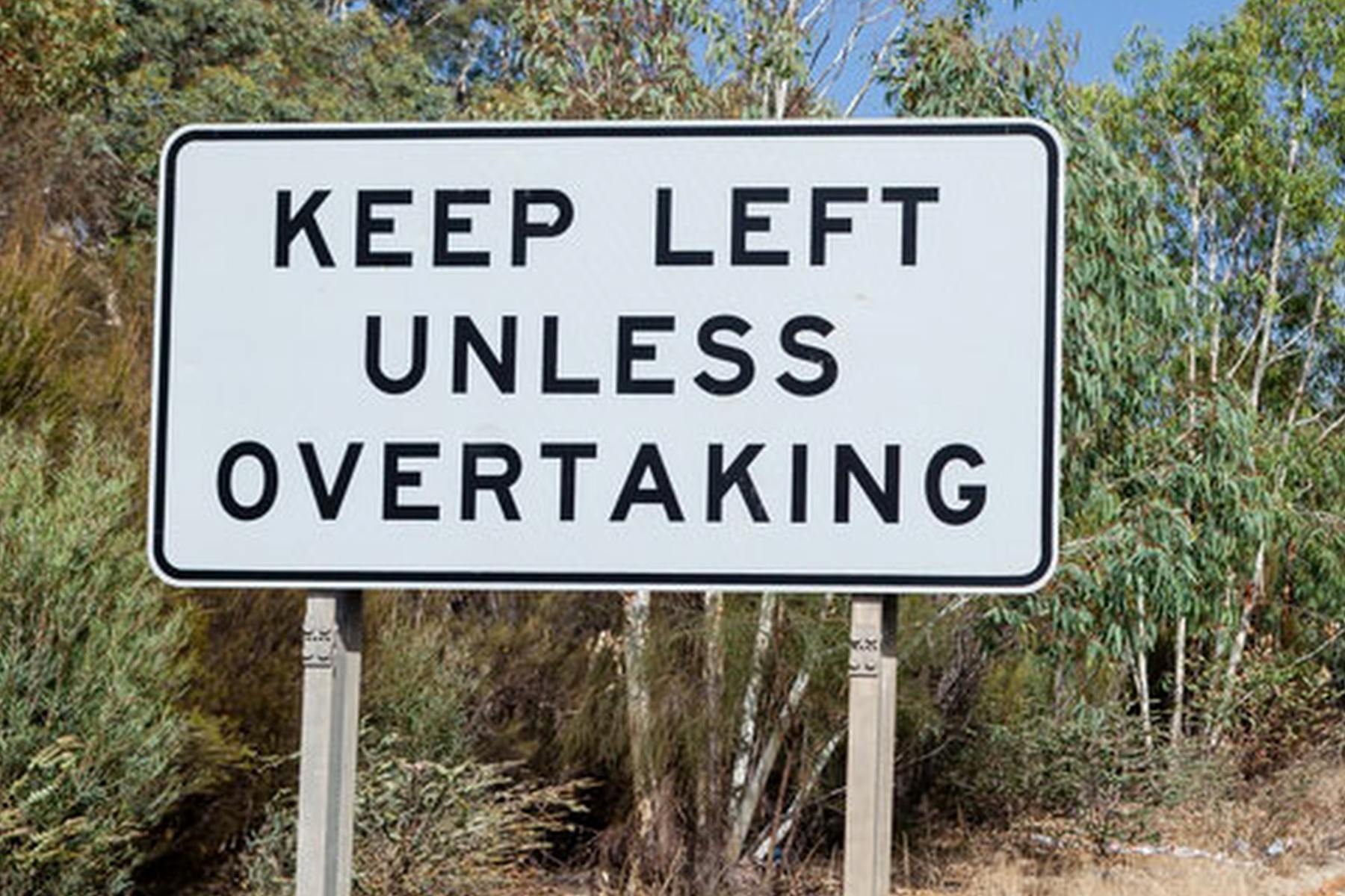 Keep left sign Annoying driving habits