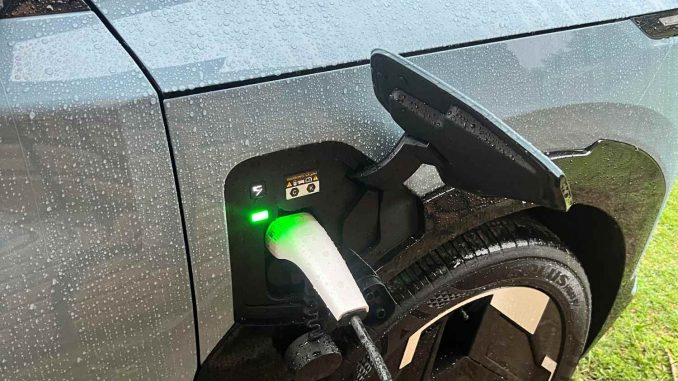 Kia EV5 GT-Line charging in the rain 1
