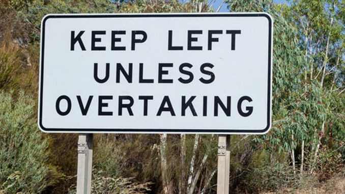 Keep left sign