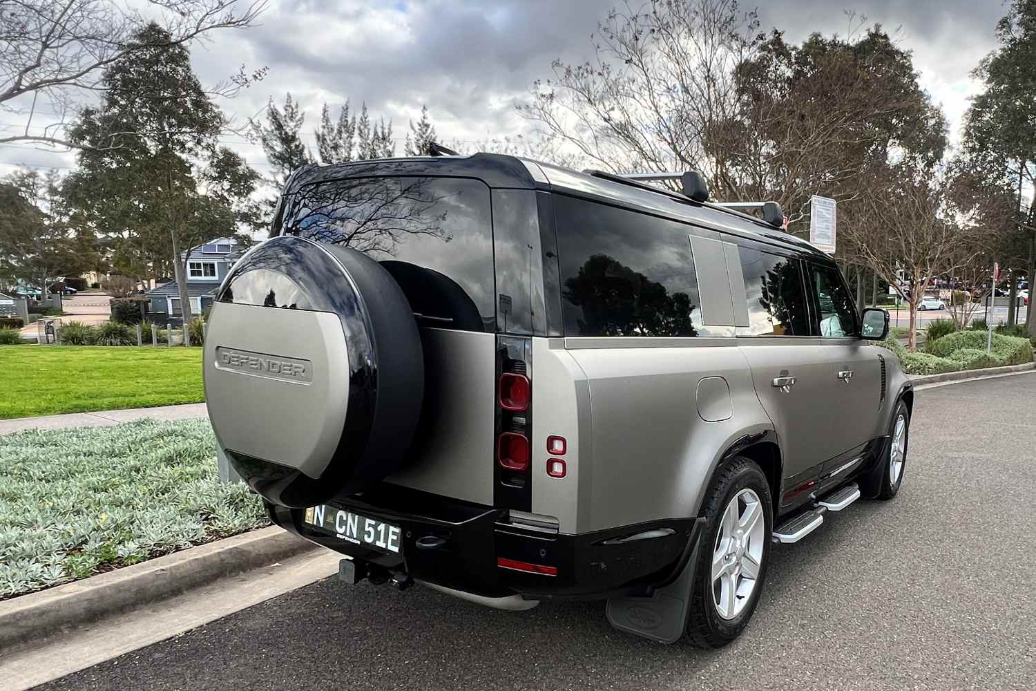 Land Rover Defender 130 x-dynamic D350 rear quarter 1