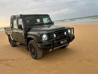 INEOS Grenadier Quartermaster Ute front end at beach 2