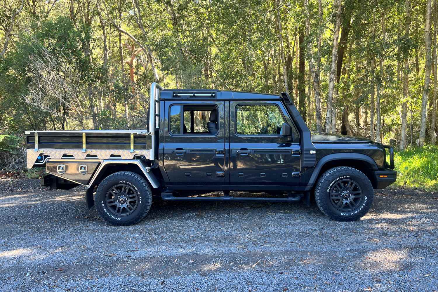 INEOS Grenadier Quartermaster Ute profile in bush 1