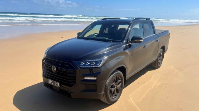 KGM Musso 2026 Ultimate Sport front on beach 1