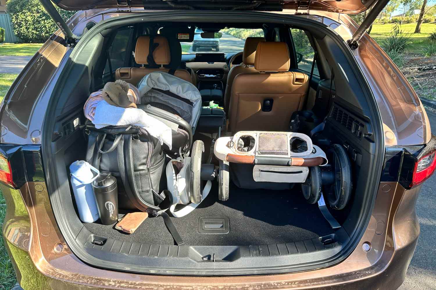 2026 Mazda CX-80 SP boot full with baby gear 2
