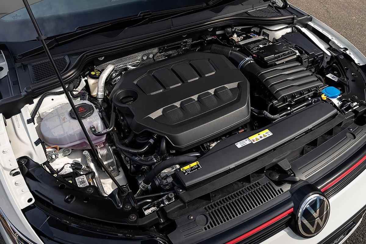 2026 VW Golf GTi front quarter engine 1