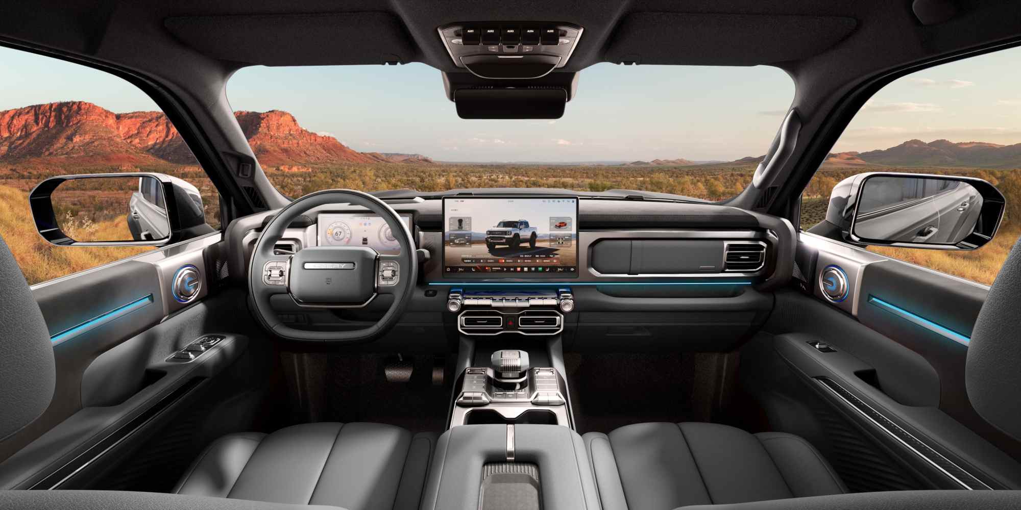 Chery Stockman PHEV Ute interior LHD 1