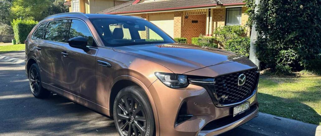 2026 Mazda CX-80 SP front quarter and grill 1