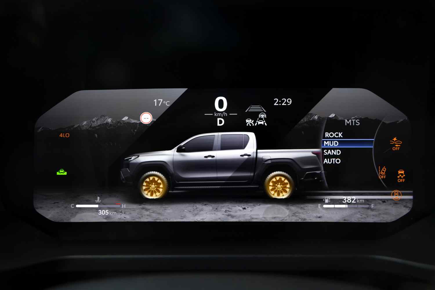 2026 Toyota HiLux Rogue dash display for 4WD 1