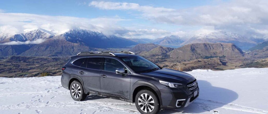 Subaru Outback in the snow in Queenstown NZ