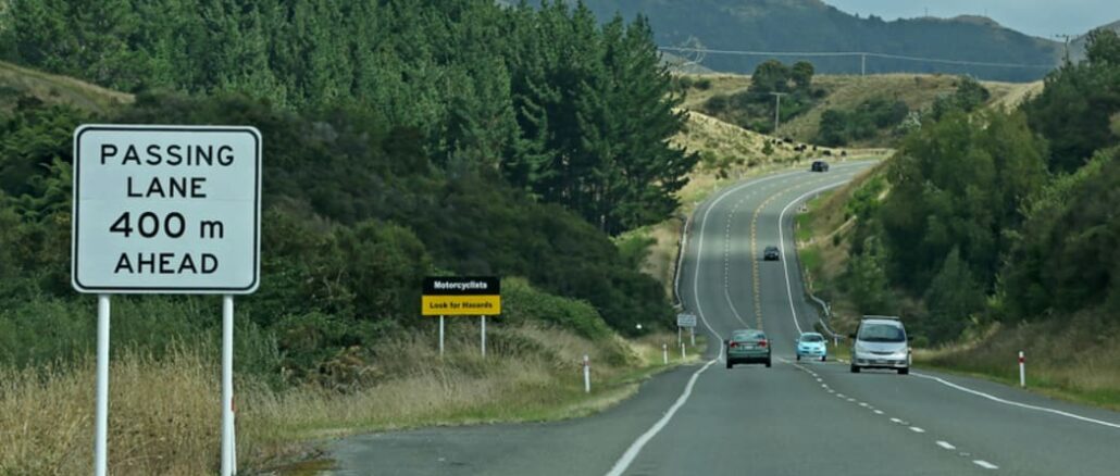 passing lane ahead sign