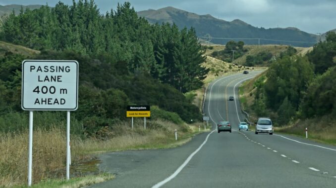 passing lane ahead sign